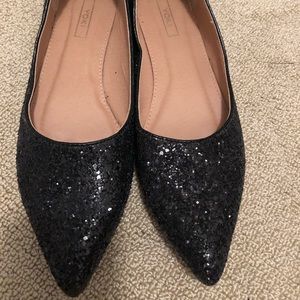 Yoki black glitter flats